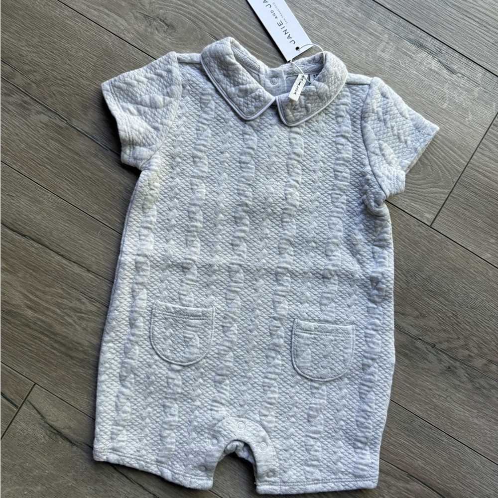Gray Quilted Baby Romper